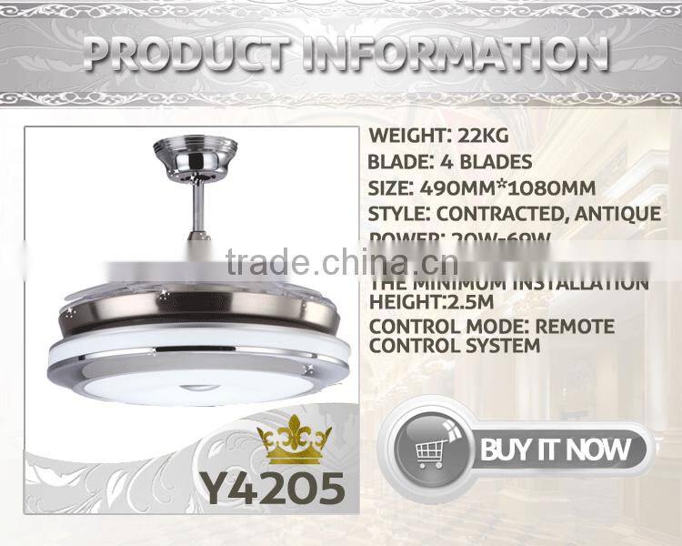 White Light Simple European Design Ceiling Fan