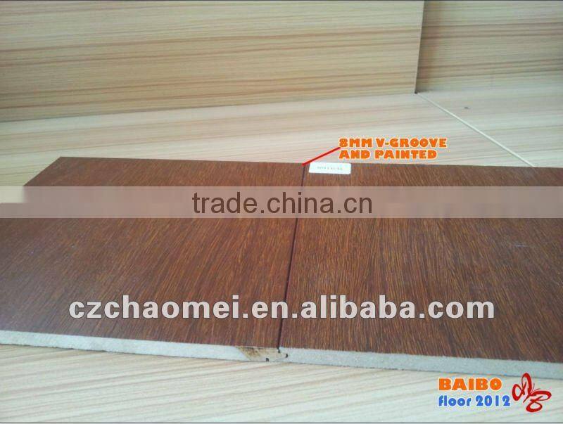 8mm hdf v groove oak laminate flooring