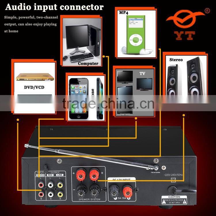 Professional Karaoke Amplifier With Mixer YT-BT340 with USB/TF/FM