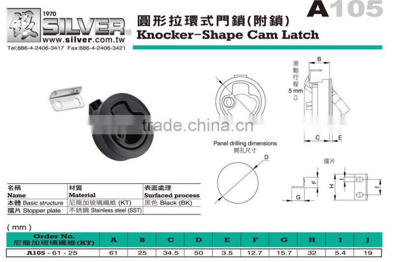 For Control Panel and Machinery use Knocker-Shape Cam Locks with lock