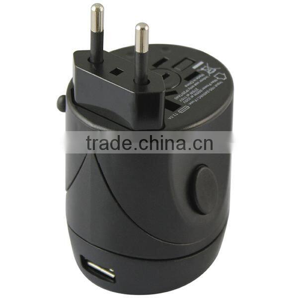 Worldwide International Power Adapter Wall Charger with US EU UK AU Plugs