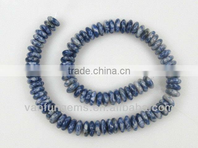 Gemstone gold point sodalite rondelle beads for jewelry