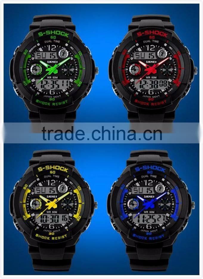 2016 Outdoor Sport Water Resistant Digital LED Quartz Watches Bezel Japan Movt Chrongograph Electronic Wrist Sports Watch