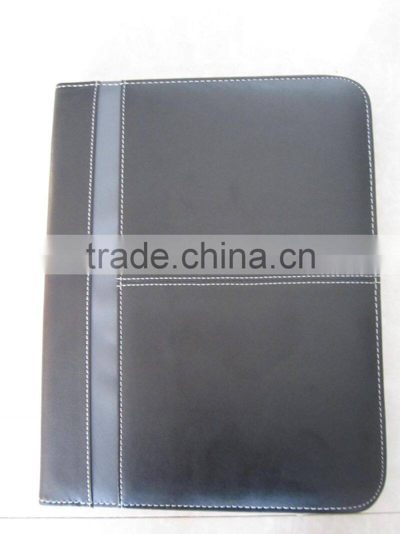 A4 zipper pu leather portfolio conference folder