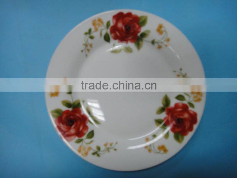 stock ceramic dinner plate / round ceramic porcelain flat plate stocked