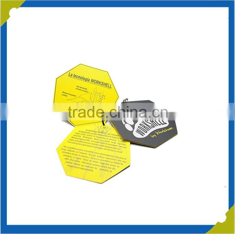 Garment jeans, shoes, bags and use product type paper hang tag garment tags