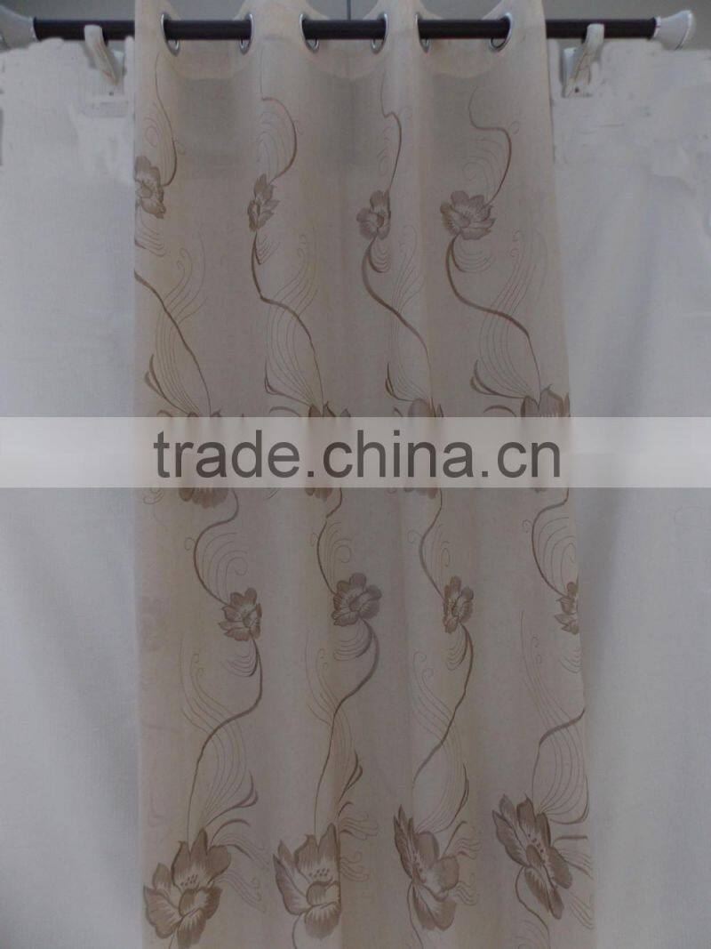 2015 popular classic linen polyester embroidered finished curtain