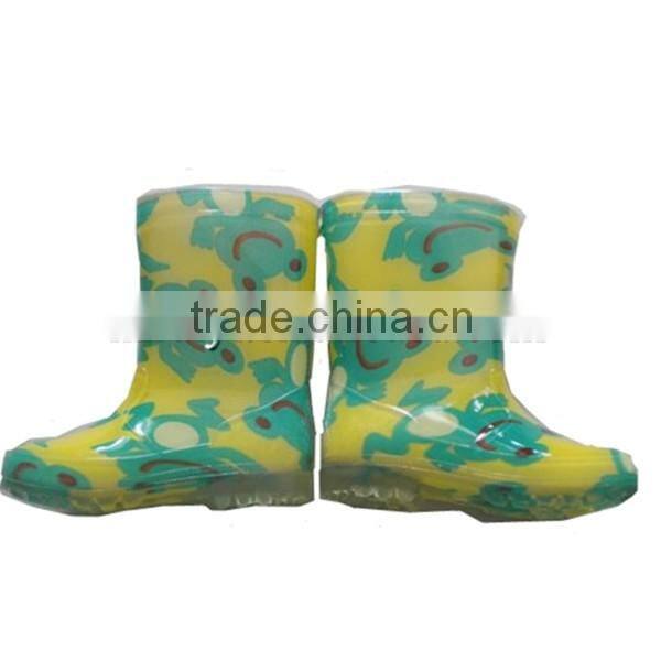 customer printed PVC cheap light kids fashionable cute cartoon pvc inject rain boots