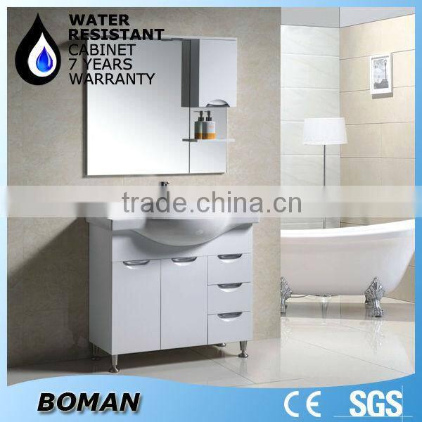 2015 design floor standing corner mirror cabinet bathroom