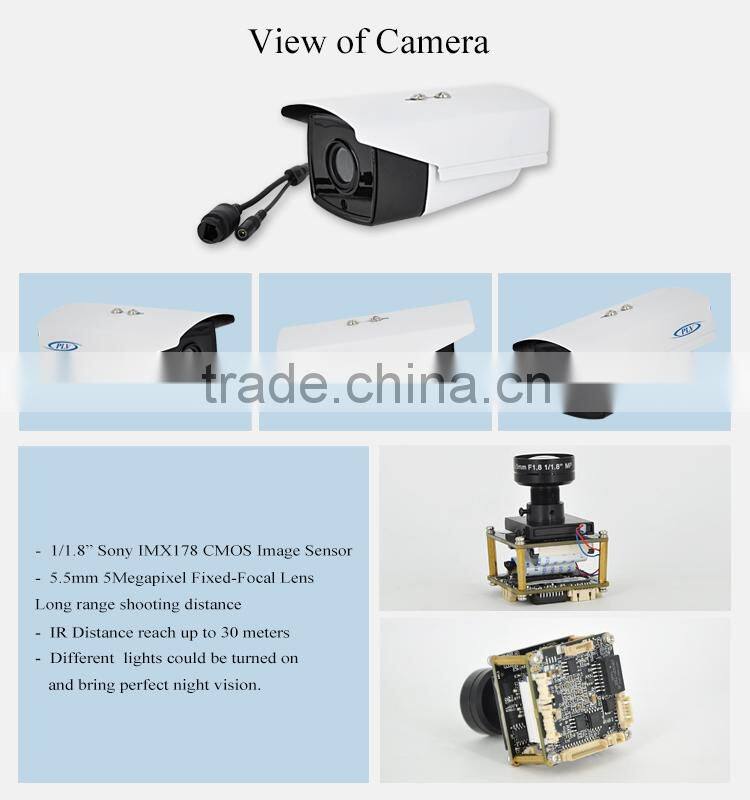 New arrival Sony IMX178 chipset onvif 5mp ip security cctv camera poe