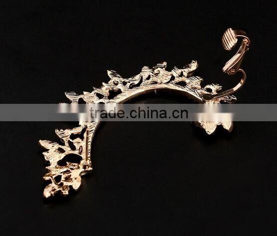 >> SW16420 new arrival Fashionable crystal leaf cuff earrings/