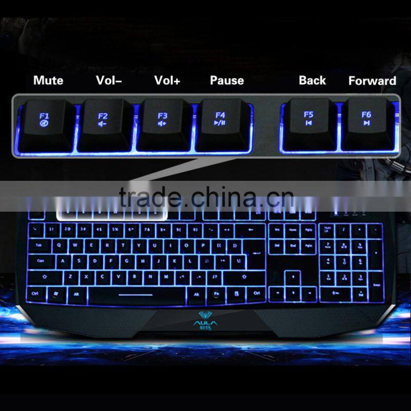 2015 New LED Illuminated Ergonomic Gaming Keyboard USB Multimedia Backlight Backlit Ultra-thin Keyboard