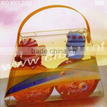 Square plastic flower packaging with printing