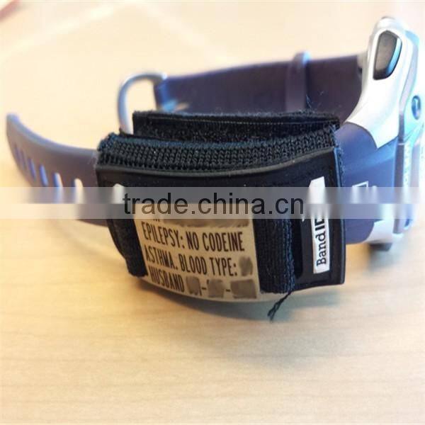 id watch tag engrave metal silicone id bracelet metal tag