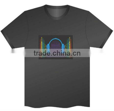 Hot sale EL luminous T-shirt,flashing T-shirt