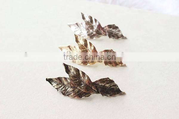 2016 New Metal Clip,Retro leaf spring clip,alloy leaf hairpin headdress for ladies