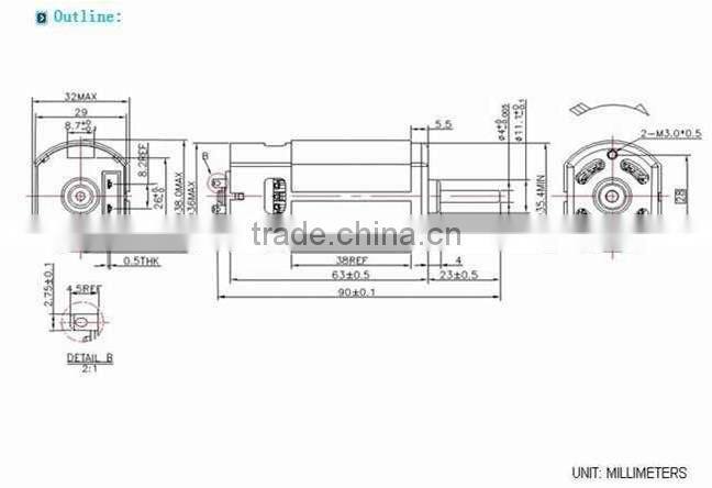 High torque 12V DC Window Motor, Air Motor (FS-555SH)