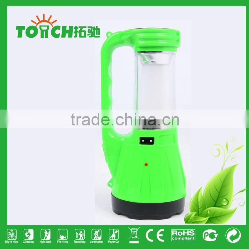 Multifunctional LED Plastic Solar Rechargeable Flashlight Lamp With Charger Plastic Camping Light Lamps