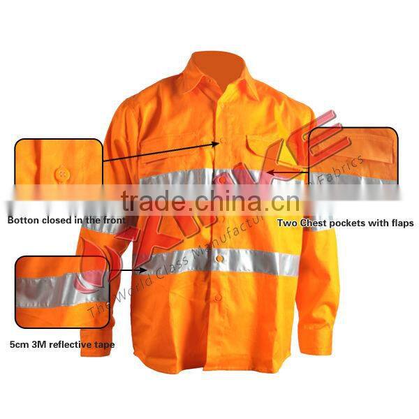 High visibility 100% cotton button shirts