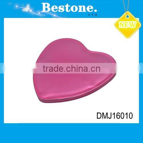 Fashion hear shape cheap small plastic pocket mirror