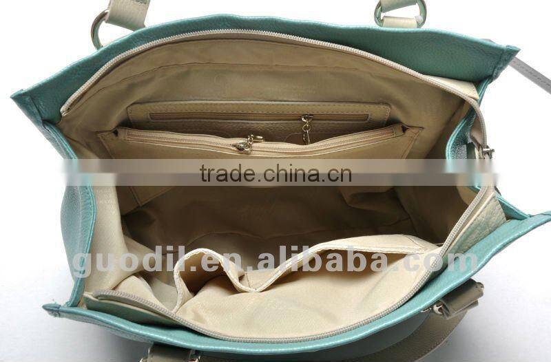 Summer best selling Triple buckles large tote bags fashion ladies leather handbags 2012