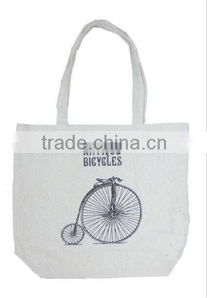 recycled one color printed canvas cotton shopping bag road bag