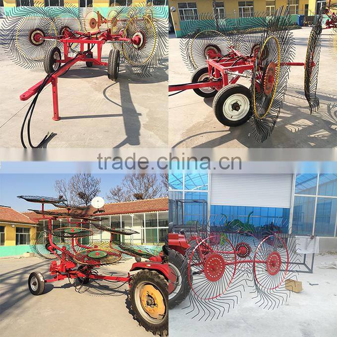 High performance 3 point hitch finger wheel hay rake for ranch using