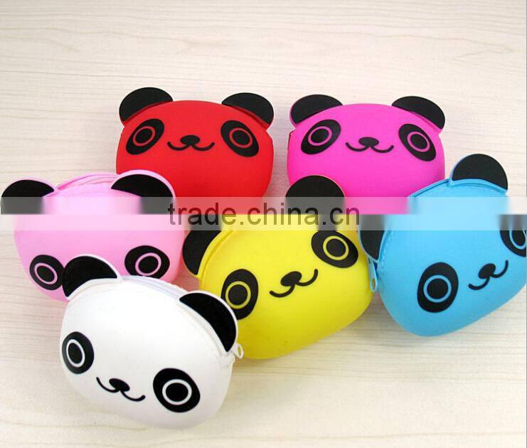 New design panda silicone smart coin wallet durable silicon coin pouch