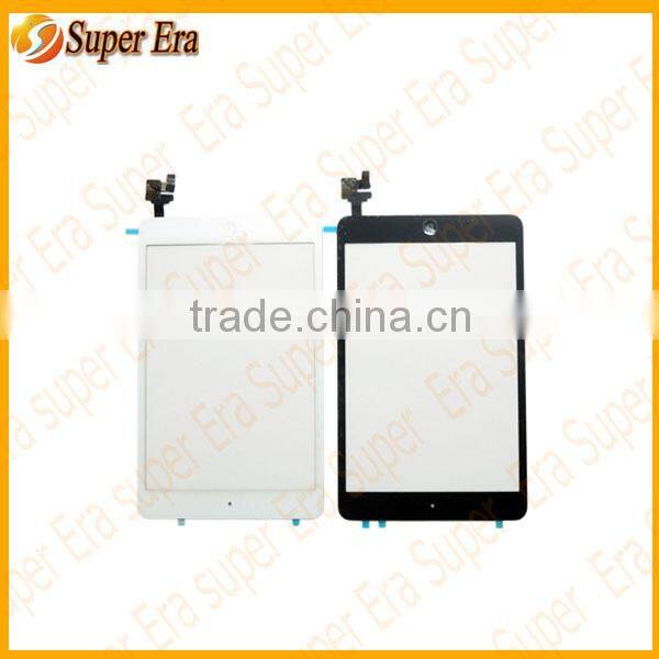 for ipad mini screen replacement with home button Front Panel Touch Screen Glass Lens Digitizer +IC connector for iPad Mini