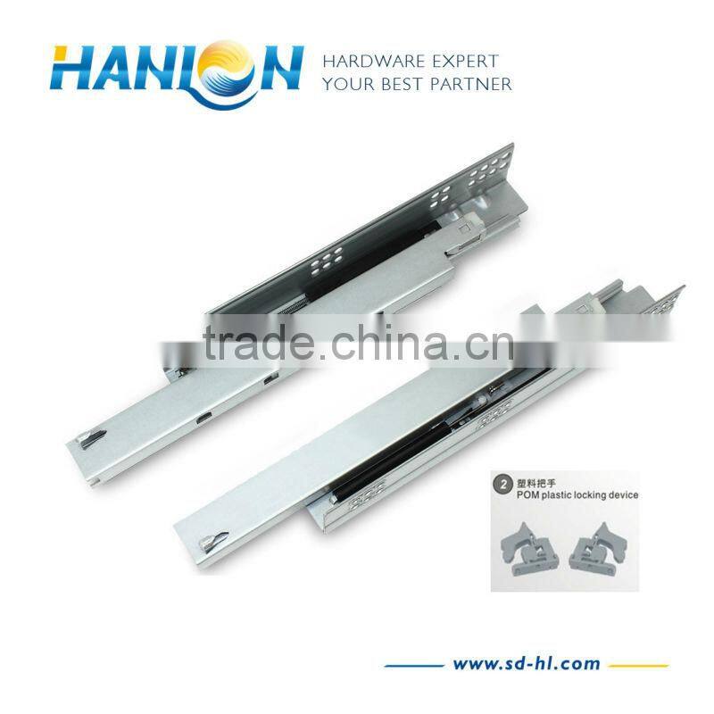 Kitchen cabinet soft closing full extension drawer slide