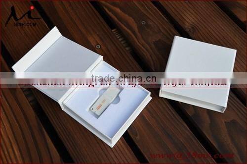 Leather-Paper USB Flash Drive Packaging Gift Box Cover with Window