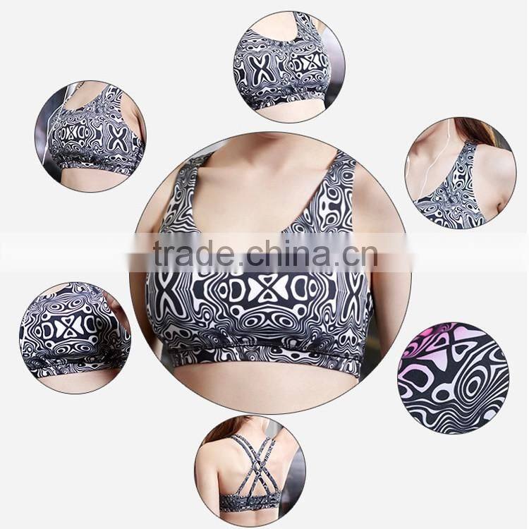 new fashion sport bra quick-drying bra active wear custom sport bra elastic band yoga bra plain sport halterneck bra