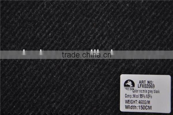 Wholesale high quality twill wool nylon woolen tweed fabric