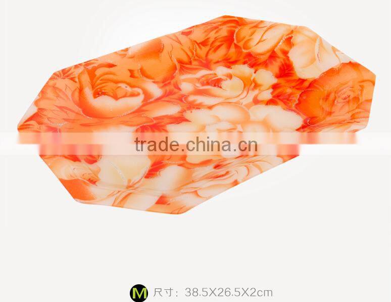 golden color flower shape cheap price plates, most popular fruit plate