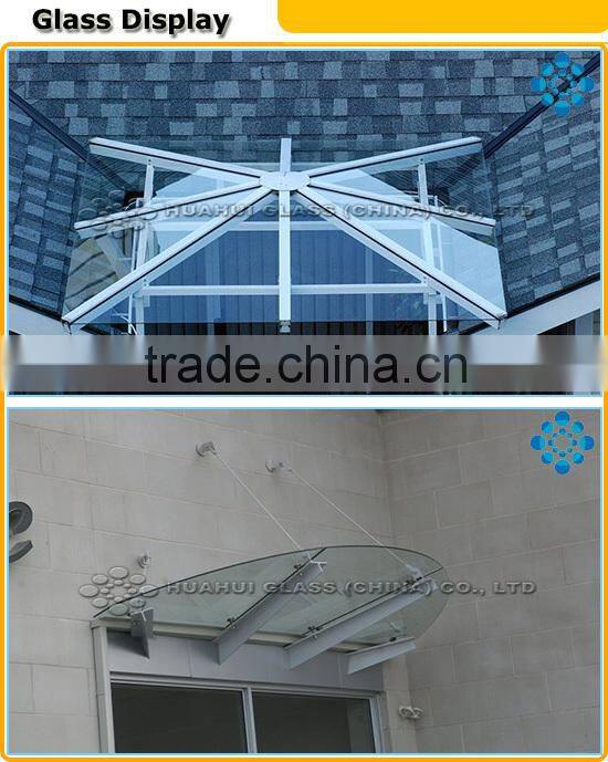 high quality 5+0.76+5mm laminated glass canopy/10.76mm clear tempered laminated glass awning