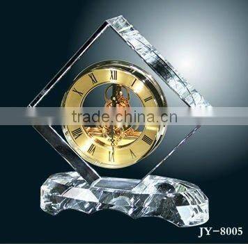 Wholesale Fashion K9 Crystal glass pyramid desk Table Clock