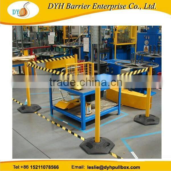 Factory queue system pole retractable stanchion with belt Rubber safety barrier