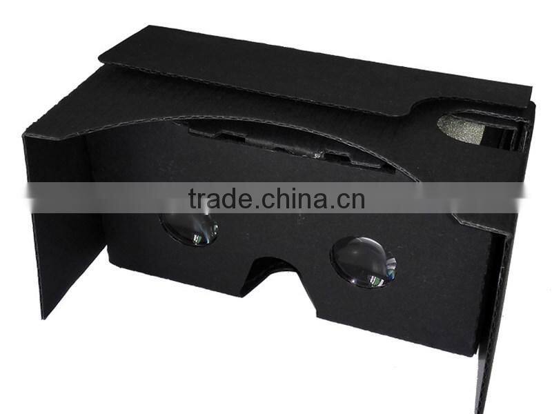 Hot sell Google Cardboard black 2.0 with straps DIY Google cardboard 3D VR glasses