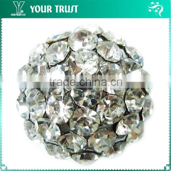 Vintage Crystal Rhinestone Silver Metal Nickel Free Shank Rhinestone Button