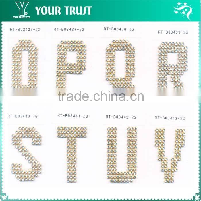 Hot Pink Metal Grommet U Iron-on Alphabet Letter Applique Patch