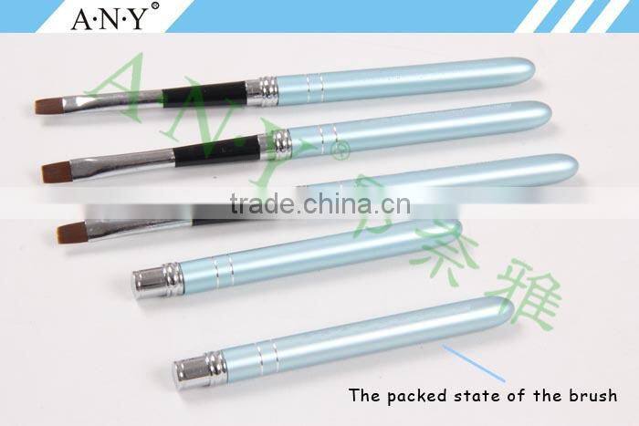 ANY Cheap Nail Art Beauty Care Artist Design Metal Handle Flat UV Gel Nail Brushes Nail Art