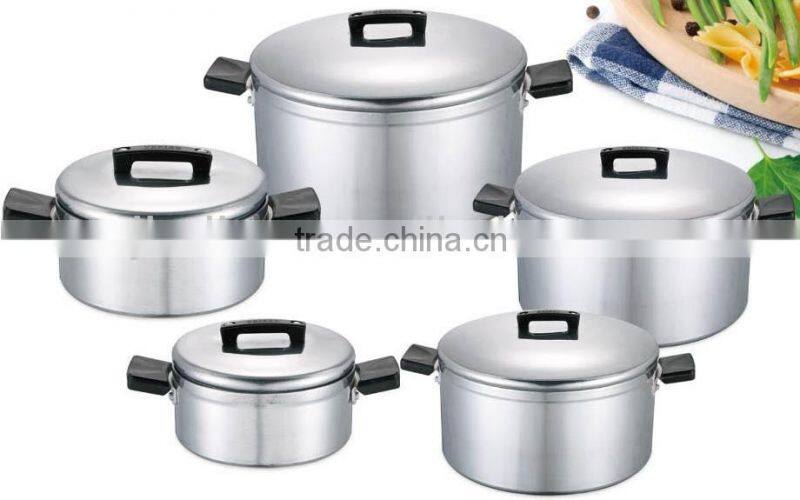 Good quality 10 pieces Aluminum polish cookware - stock pot
