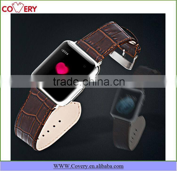 Crocodile genuine leather band with adapter for Apple watch