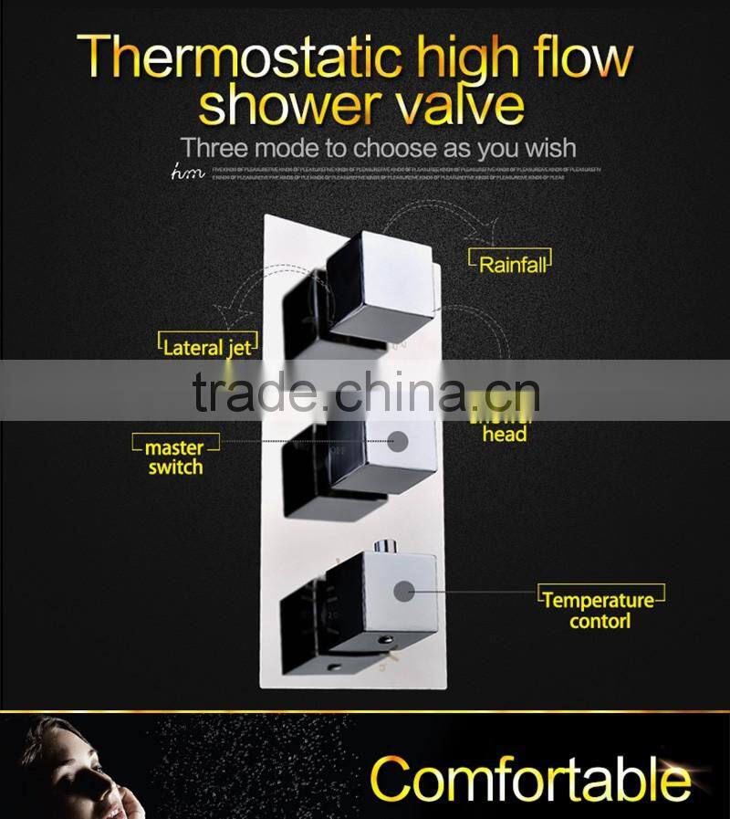 rain spa shower set 360*500mm led light rain shower head embed ceiling color change body spray bathroom shower head set
