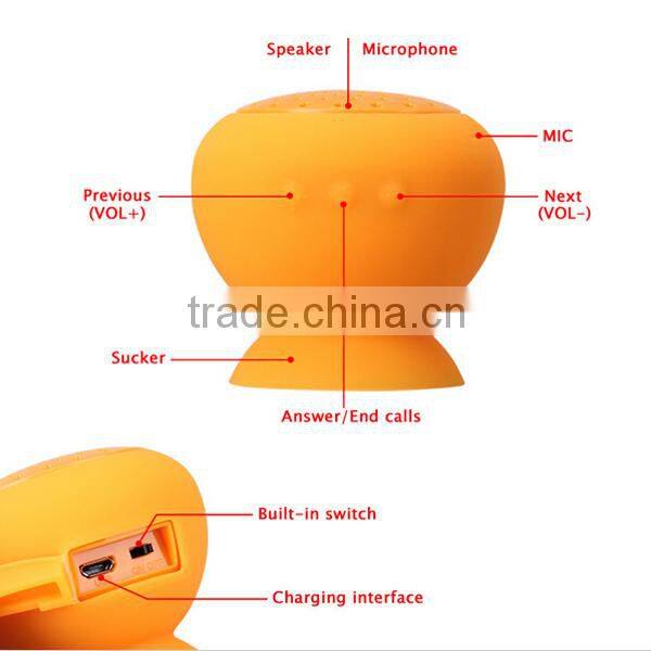 Portable silicone waterproof sucker speaker bluetooth speakerphone