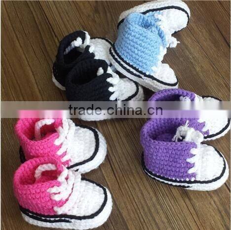 crochet knitted baby sport shoes, Wholesale of crochet baby tennis shoes