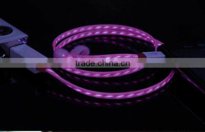 New Products Charging Cable Light up LED Flowing Cable for iphone 6s