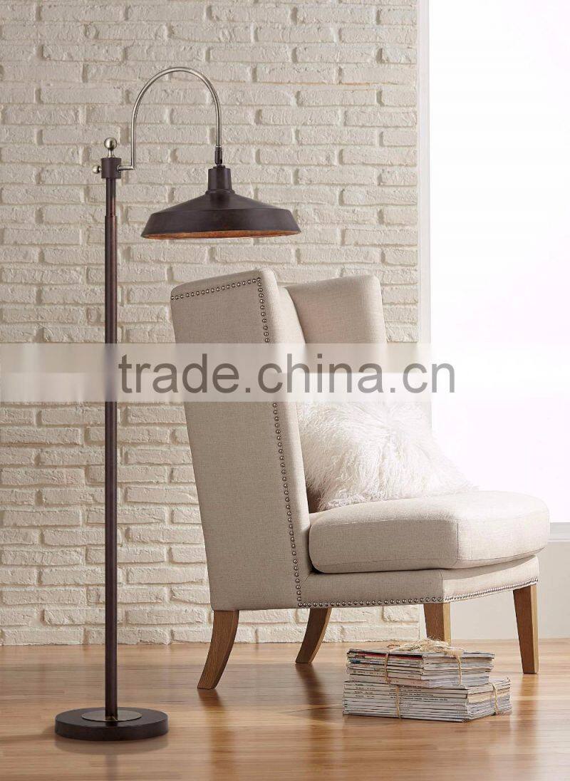 1024-26 shade tilts a handsome take on more traditional pharmacy style Bronze Industrial Floor Lamp