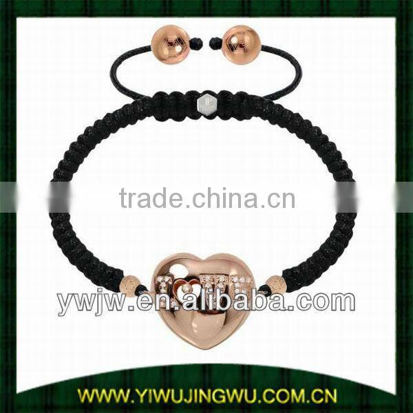 friendship bracelet style bracelet with hearts pendant(JW-G10542)