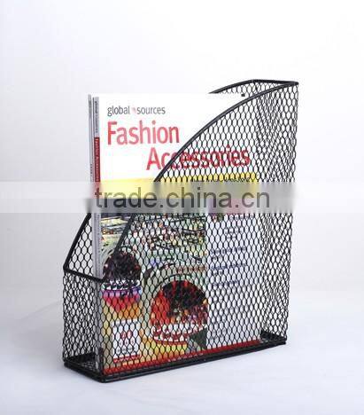 B83002S factory supplies office desktop accessories desk organizer metal mesh magazine holder paper book storage